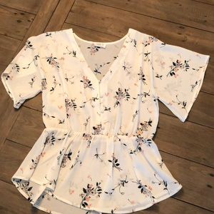 Cinch waist float floral top